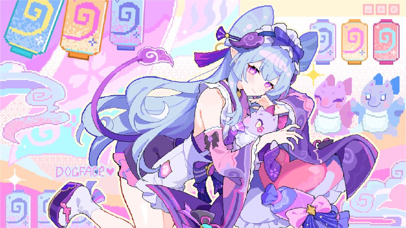 假如梦见月瑞希是一款像素游戏♥Source by Pixiv @狗脸脸dogface#女孩子 #大腿 #原神 #像素风 #GenshinImpact—————@gongzhutonghao